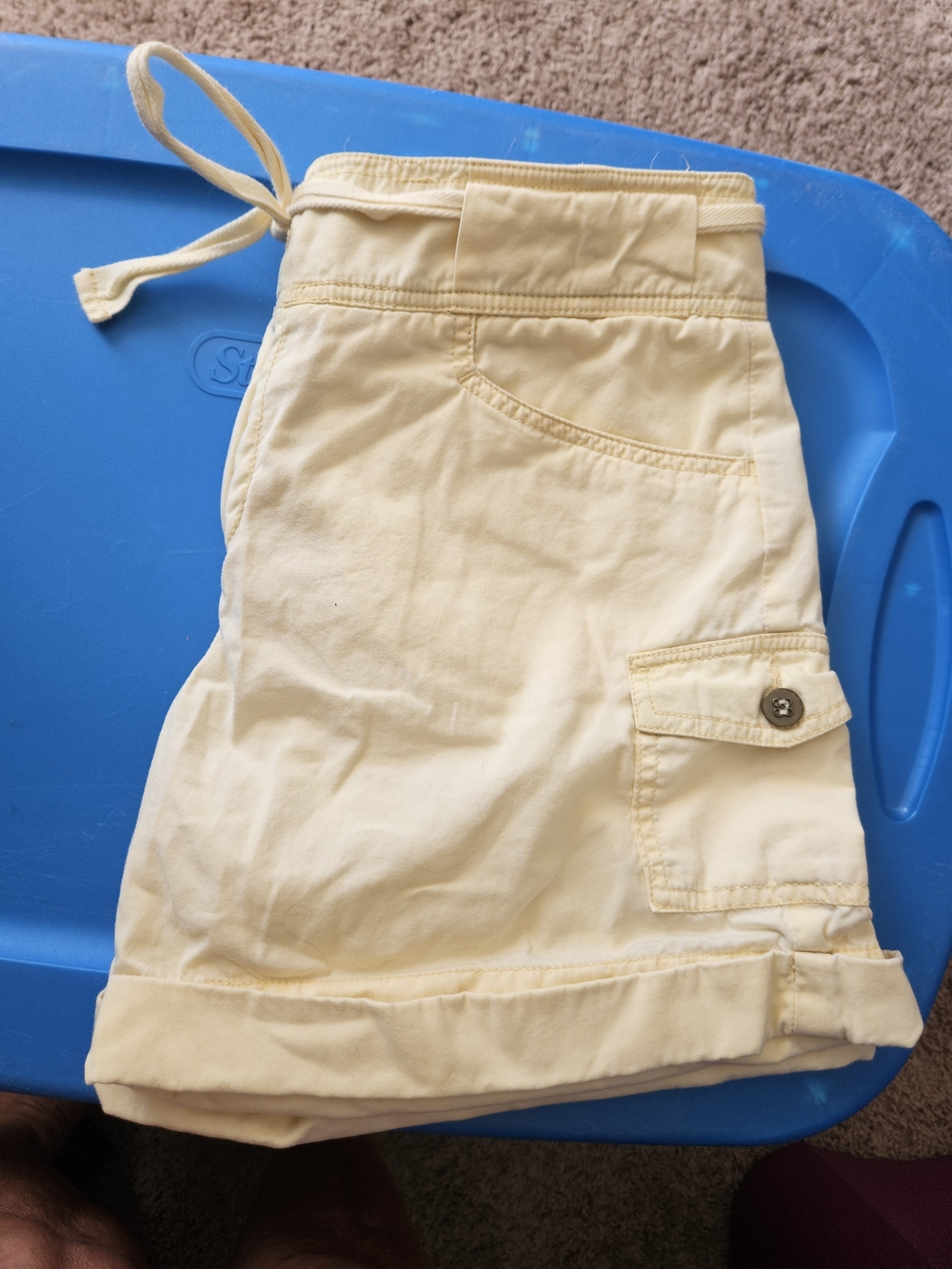 Cream Cargo Shorts for Women — Lightweight Tie-Waist Style